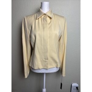 Fabrizio Gianni Women's Blazer NWT Size 6‎ Yellow Lined Button Front USA